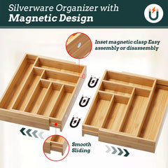 Besilord fully expanded organizer demonstrating maximum width and increased capacity benefit