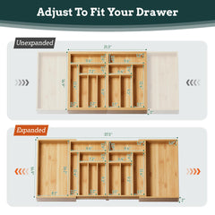 Besilord compact unexpanded organizer fitted into a narrow drawer showing space-saving benefit