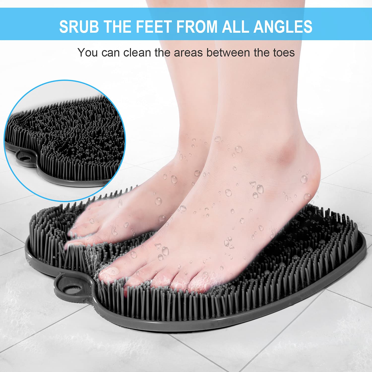 BESKAR underside showing strong suction cups for non-slip stability and safer showers