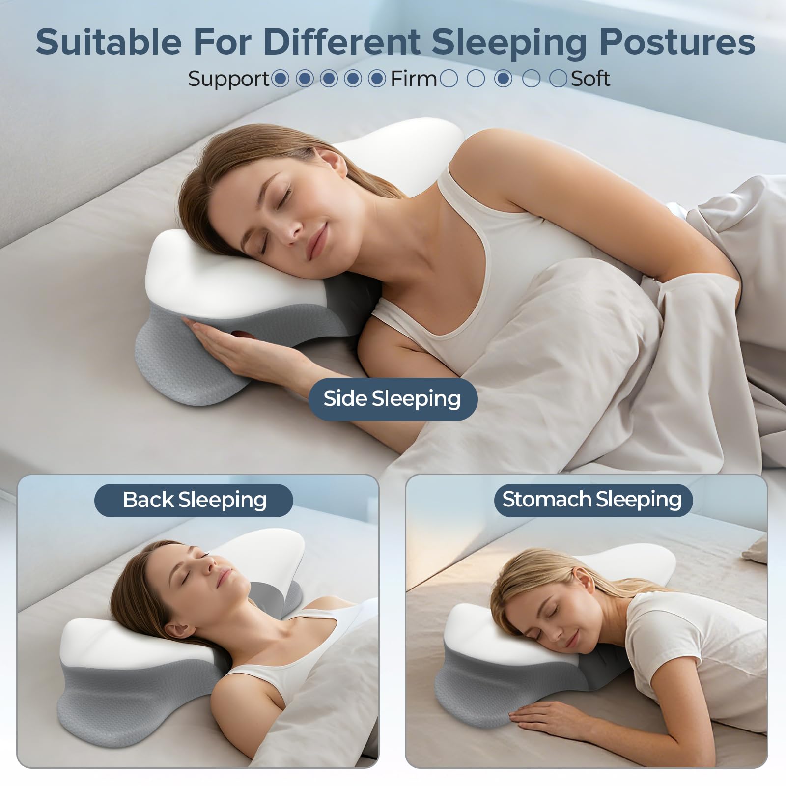 beslovo pillow used on an office chair providing portable neck support during work