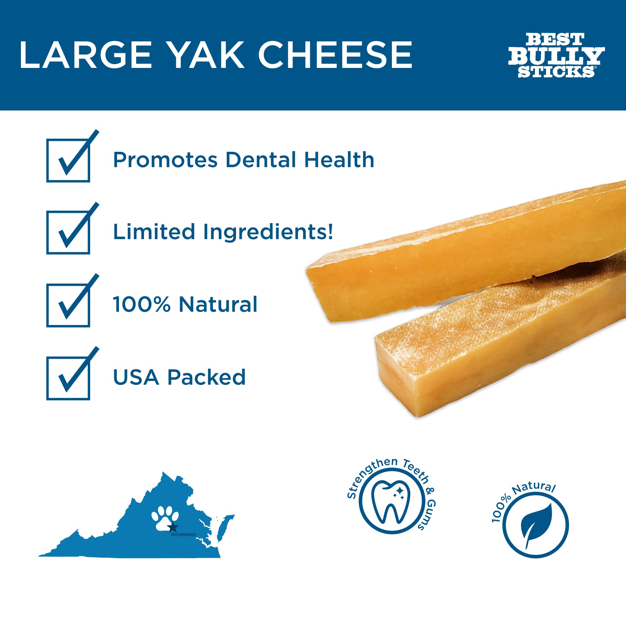 Best Bully Sticks close-up of hardened yak cheese texture highlighting durability and appeal