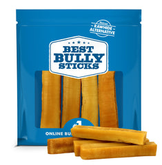 Best Bully Sticks front packaging showing 4-count large odor-free chews benefits long-lasting