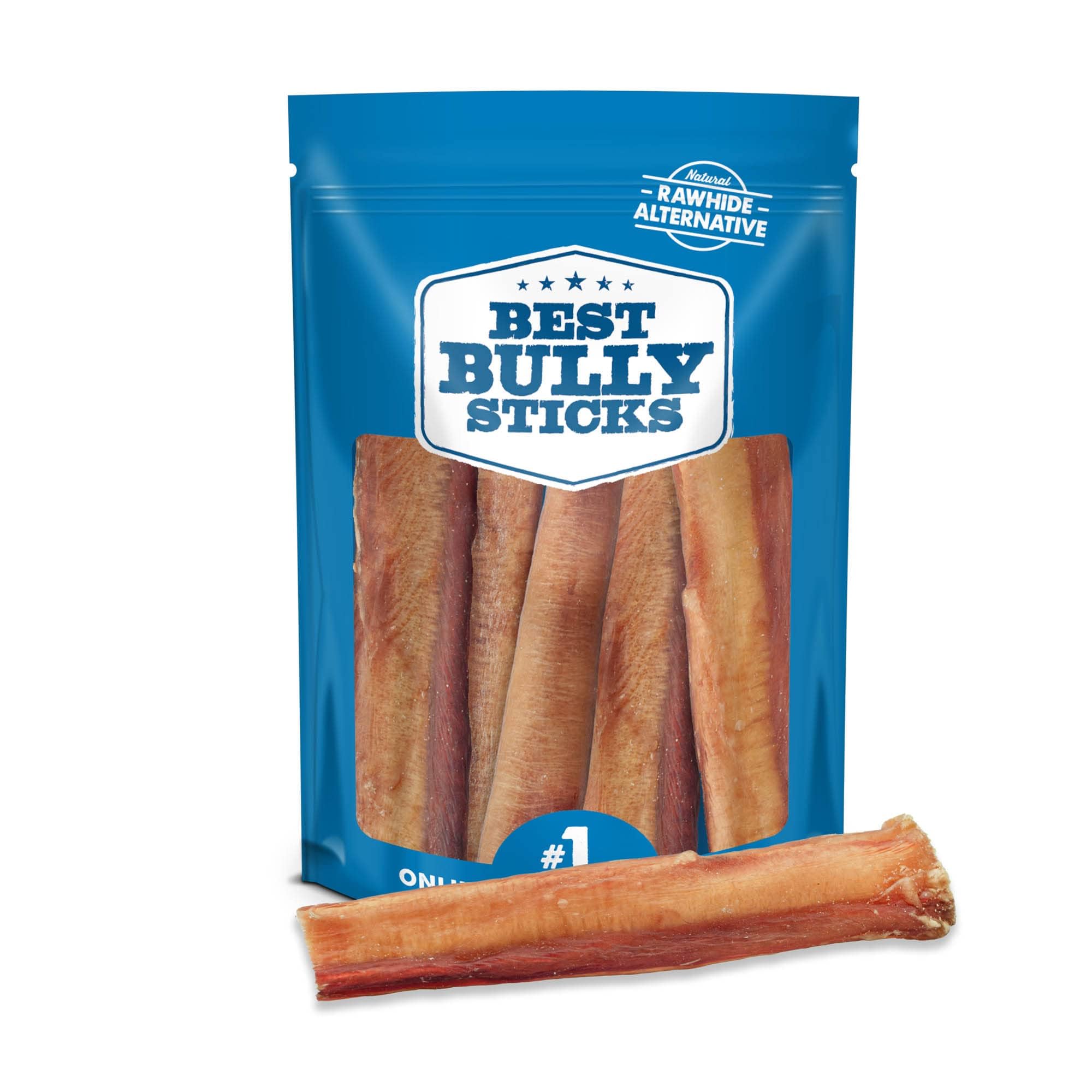 Best Bully Sticks front packaging showing five 6-inch chews and ingredients clarity