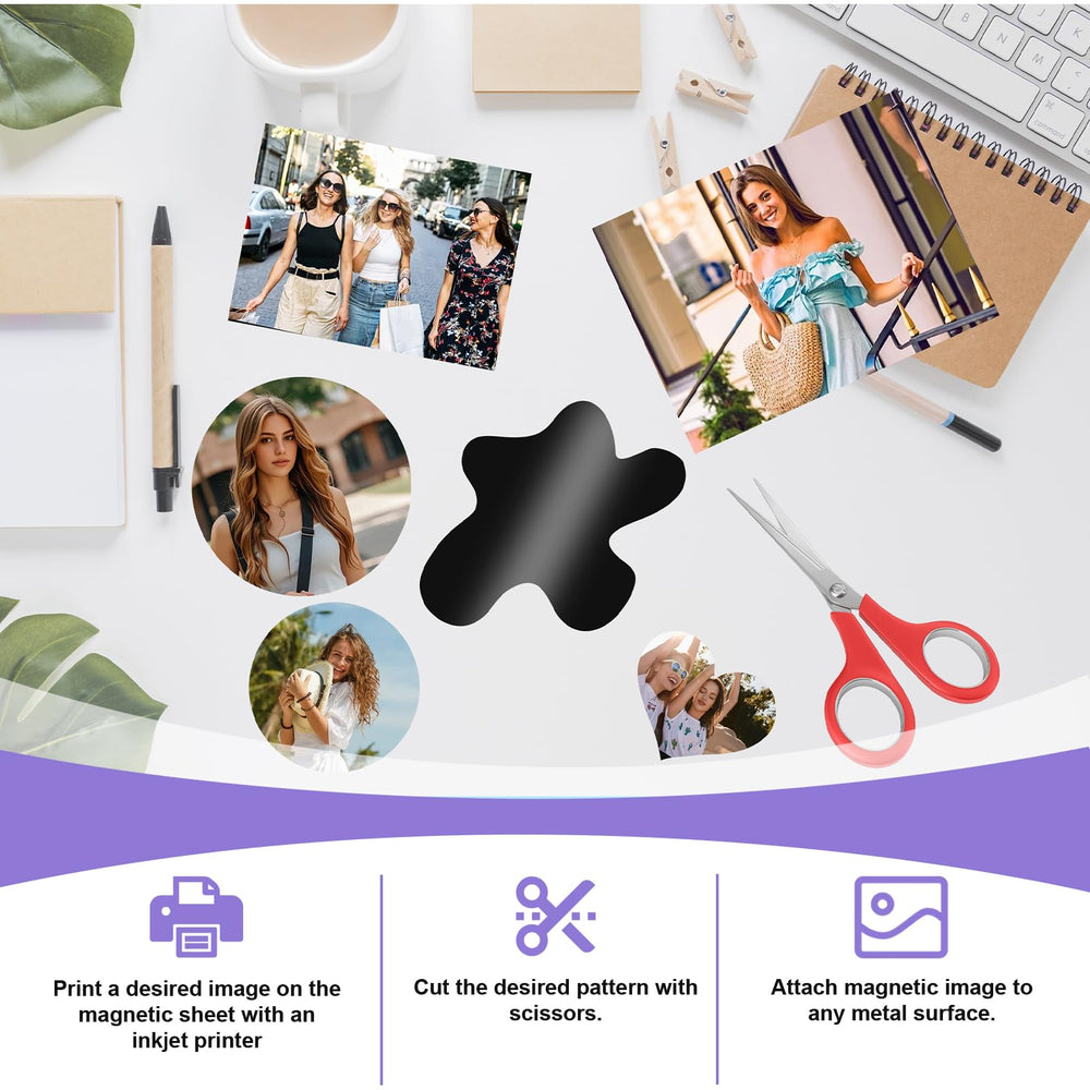 BEST CHOICE MAGNETS trimmed magnet shapes arranged to show easy cutting and custom shapes