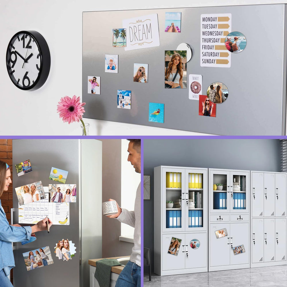 BEST CHOICE MAGNETS applied on refrigerator illustrating decorative and organizational benefit