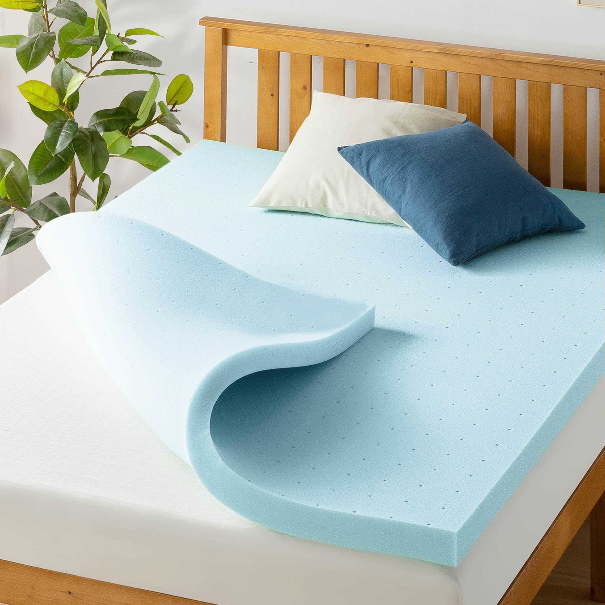 Best Price Mattress front packaging showing Twin XL topper and benefit of easy delivery