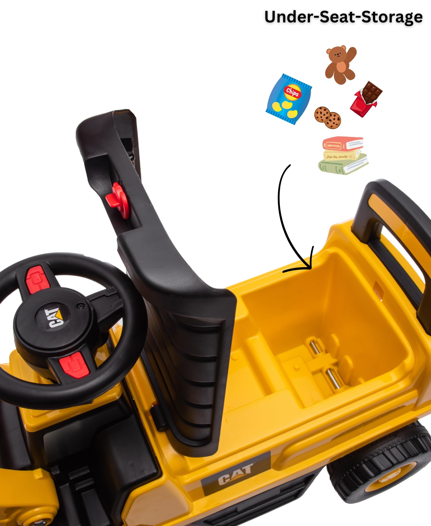 Best Ride On Cars CAT sturdy backrest detail for comfortable supported seating