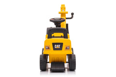 Best Ride On Cars CAT under-seat storage open with toys showing tidy organization