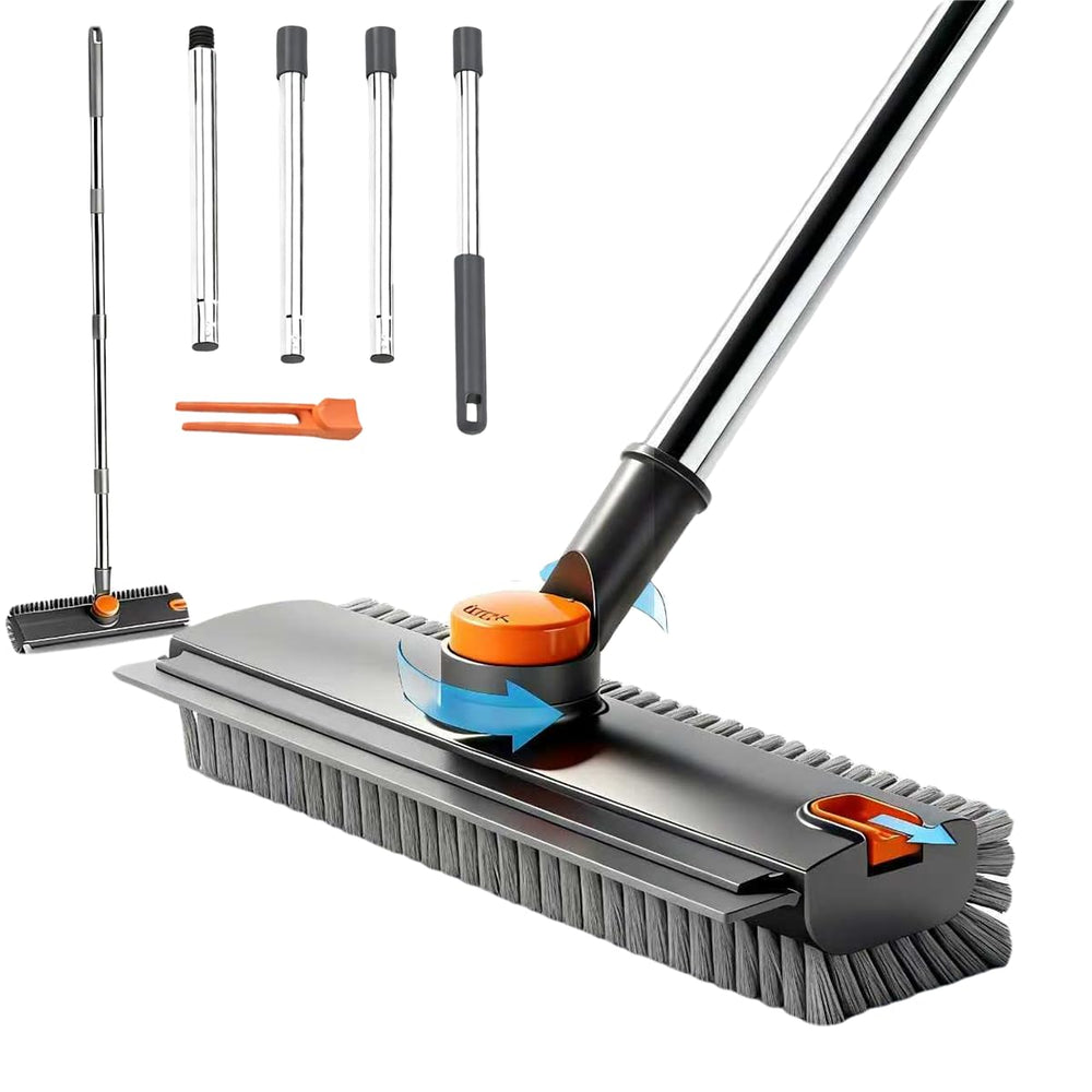 Bestbuy8 front view of 3-in-1 floor scrub brush showing whole tool and benefits