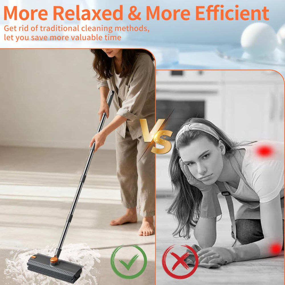 Bestbuy8 scrub brush in use on patio showing efficient wet cleaning