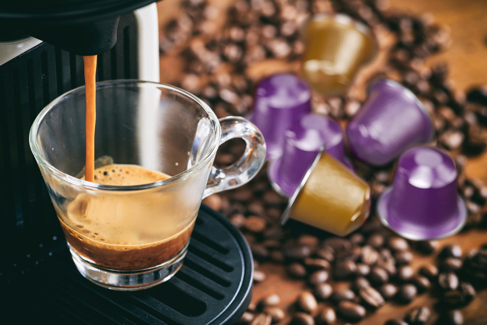 Bestpresso espresso shot poured in a kitchen setting illustrating rich crema and enjoyment