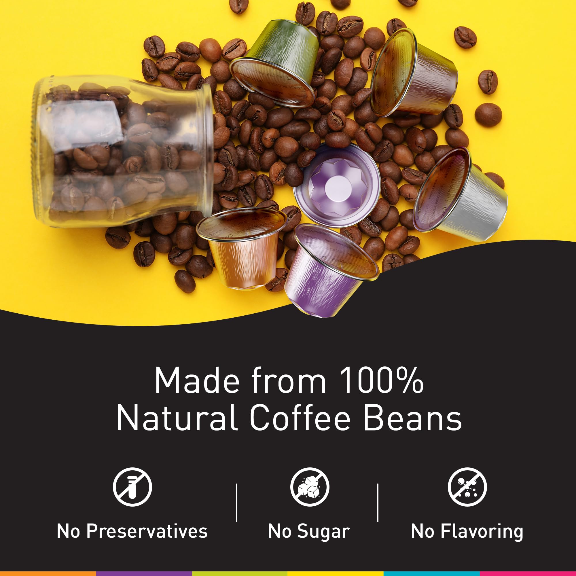Bestpresso pods next to a measuring spoon showing portion size and convenience