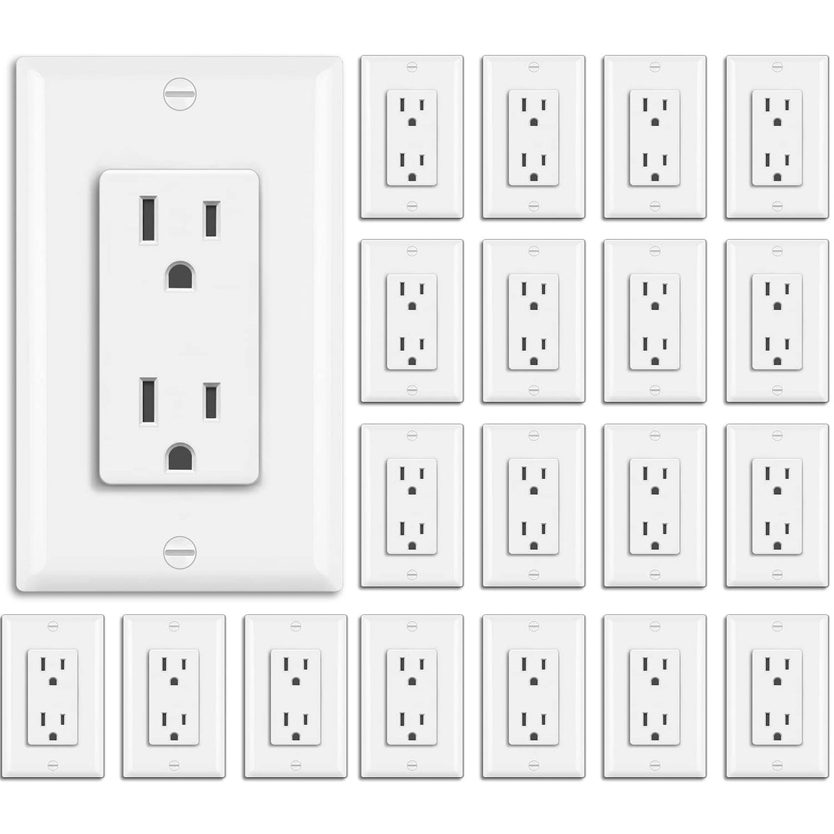 BESTTEN front view of gloss white decorator outlet showing clean finish and modern look