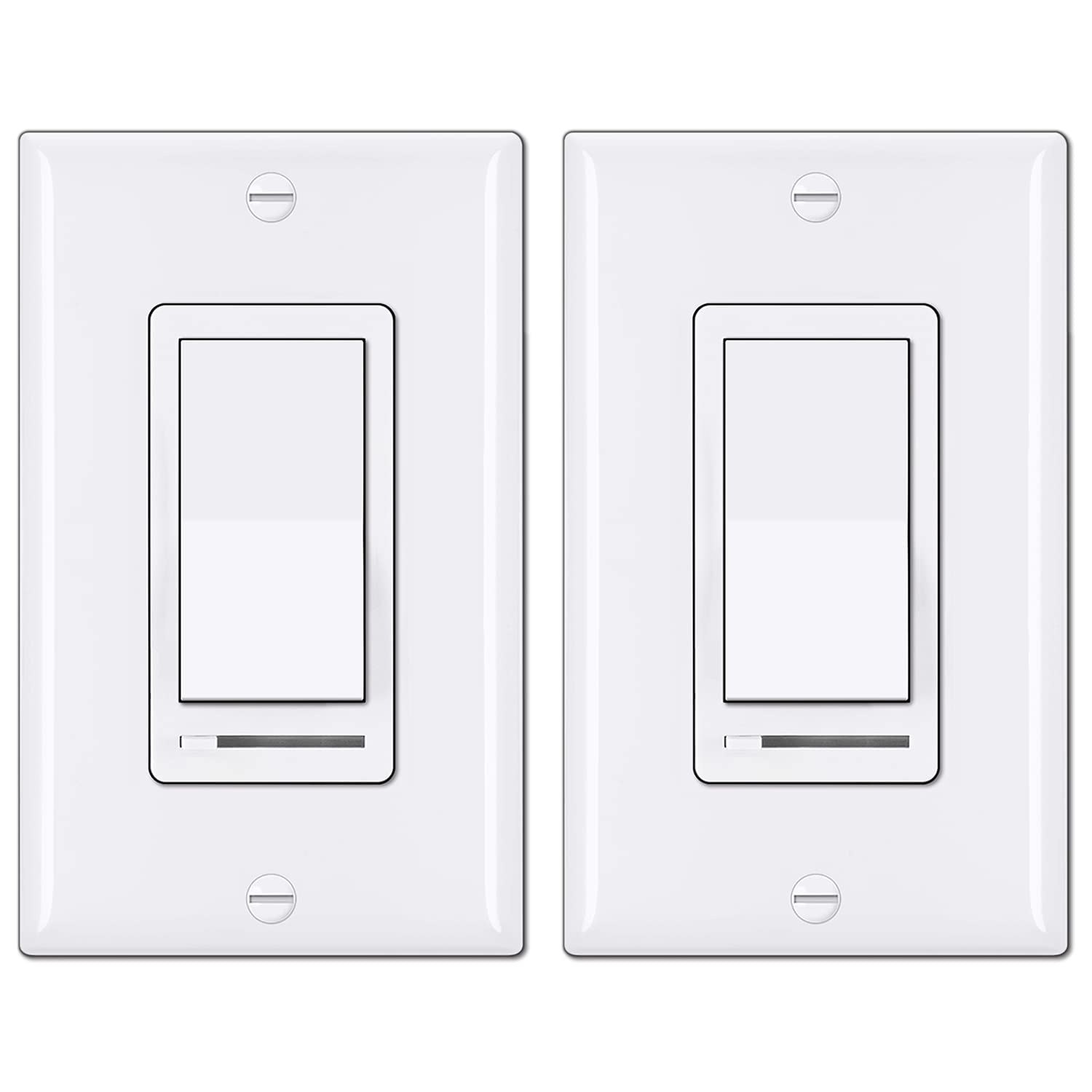 BESTTEN front view of both packaged dimmers showing clean white finish and convenience