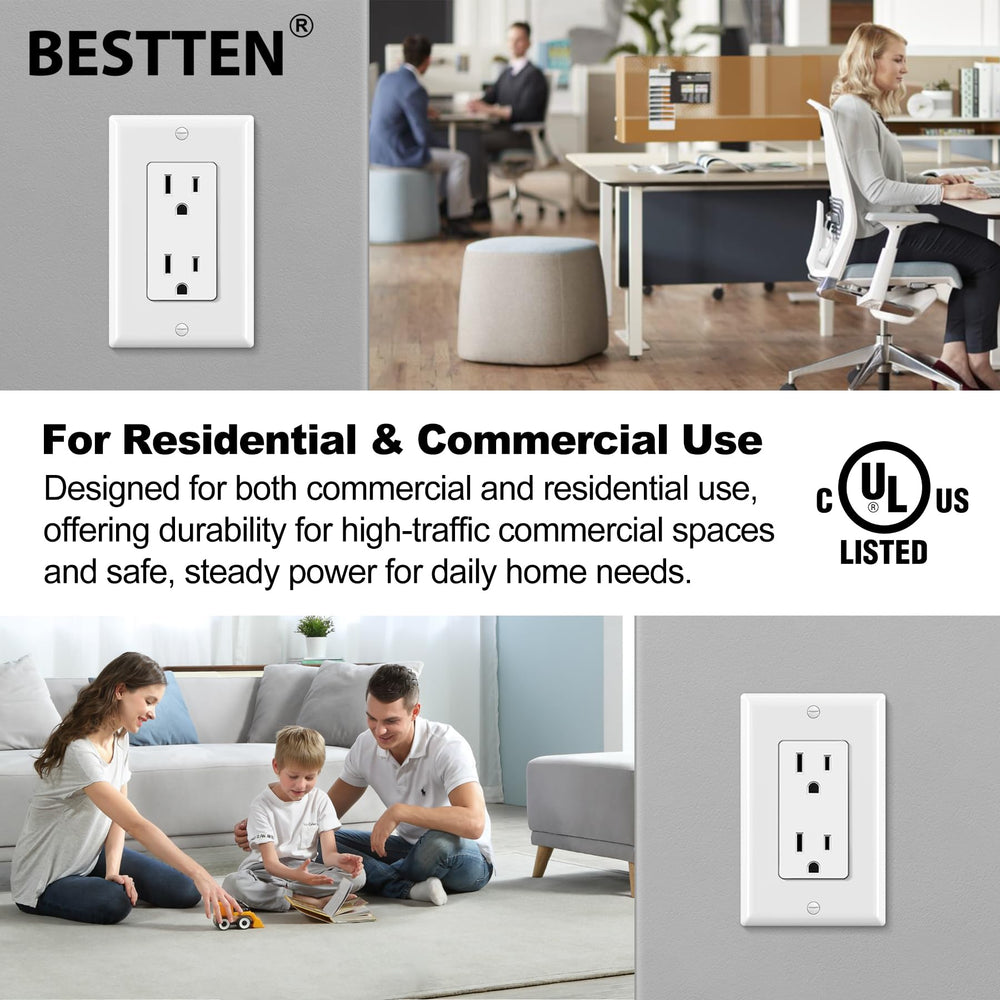 BESTTEN included decorator wall plate and screws ready to finish installation