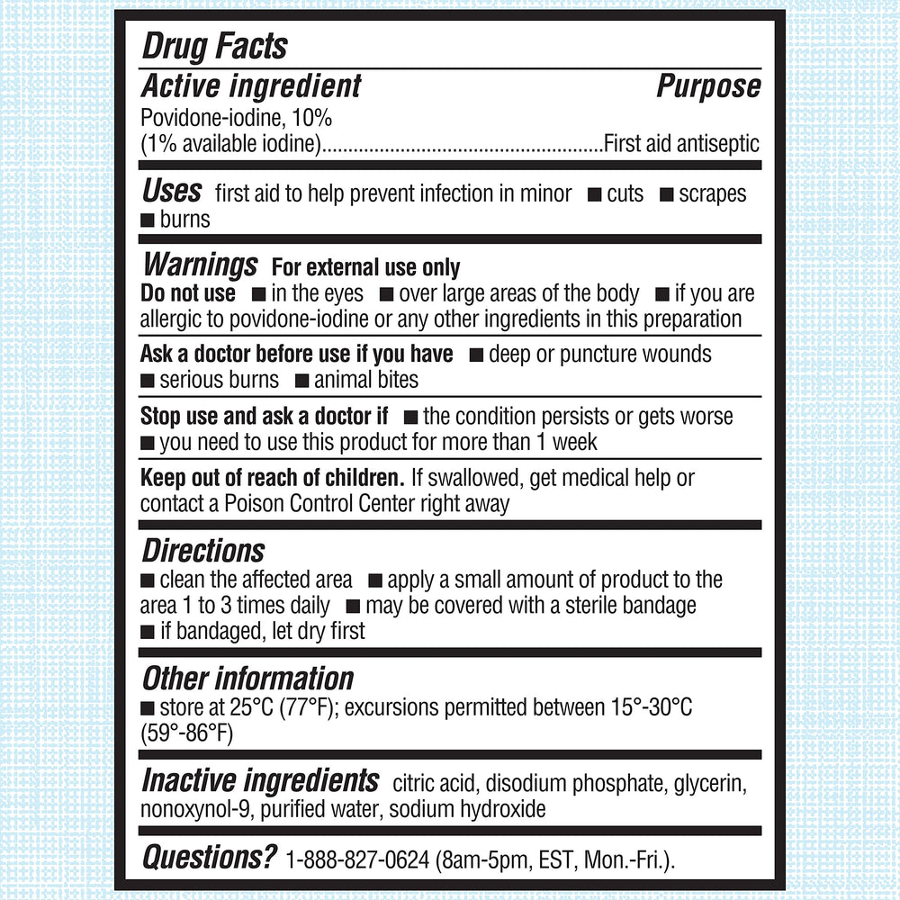 Betadine bottle dropper top detail for precise application – easy controlled dosing