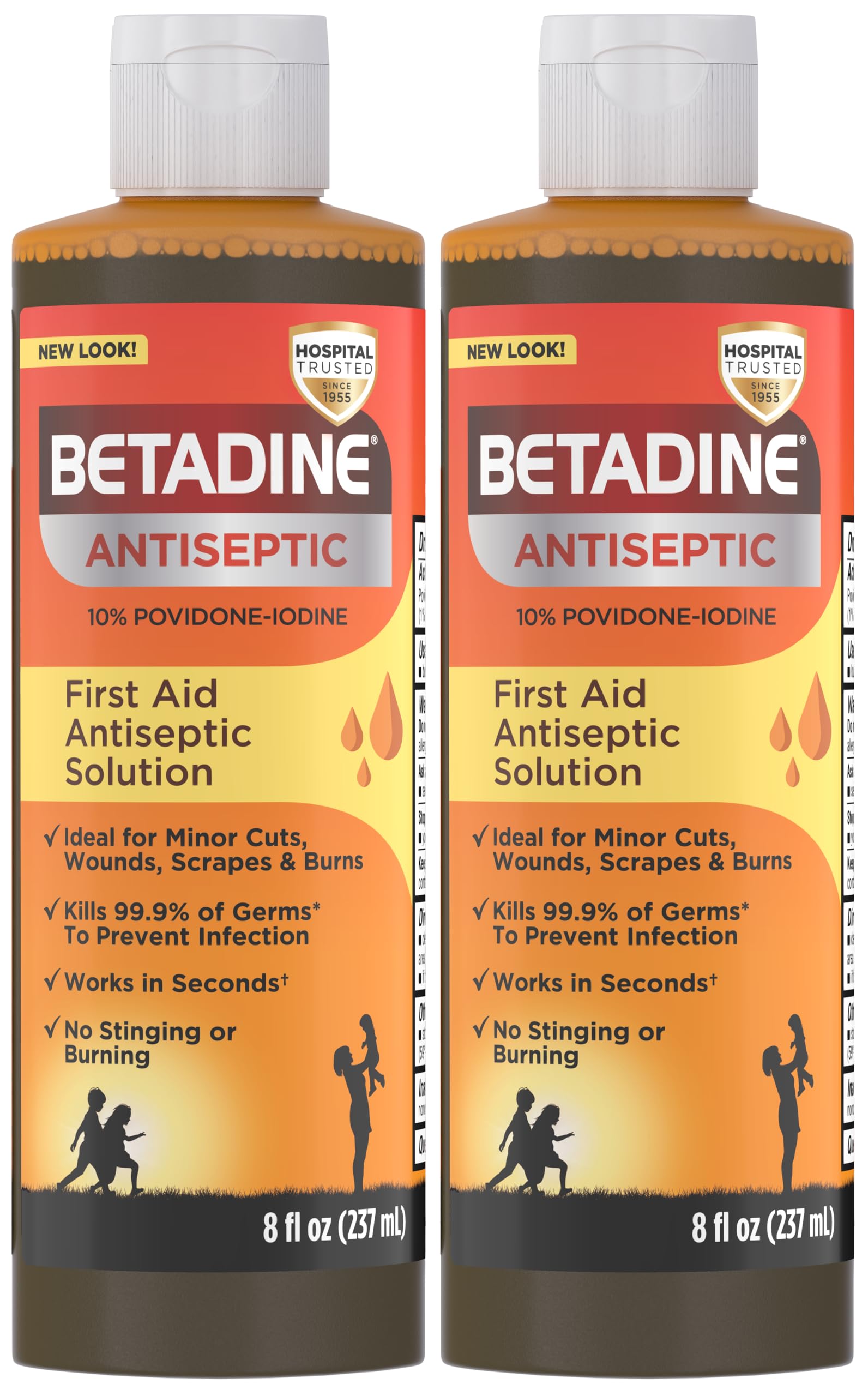 Betadine front packaging 2 pack showing bottle labels and volume – reliable first-aid