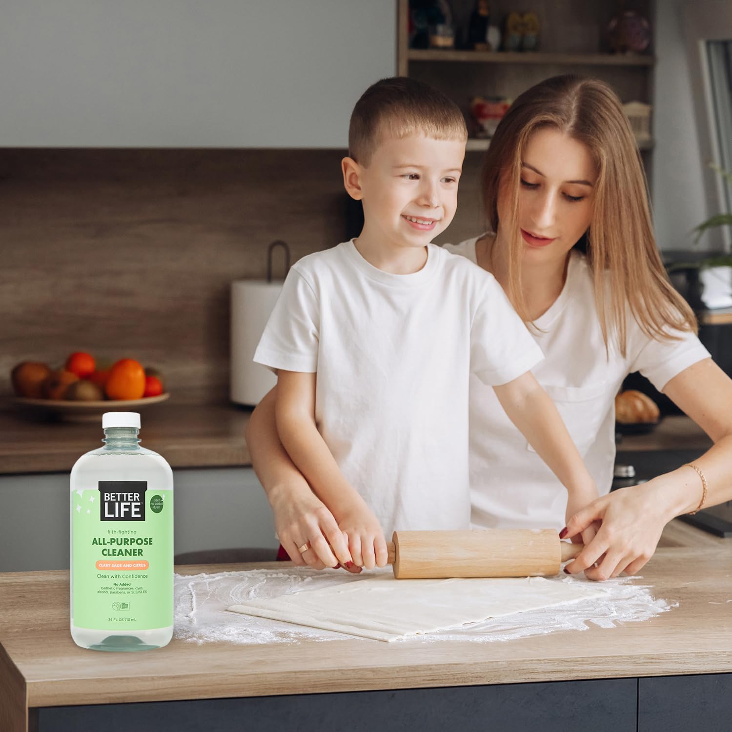 Better Life spray used on bathroom sink and fixtures for daily maintenance