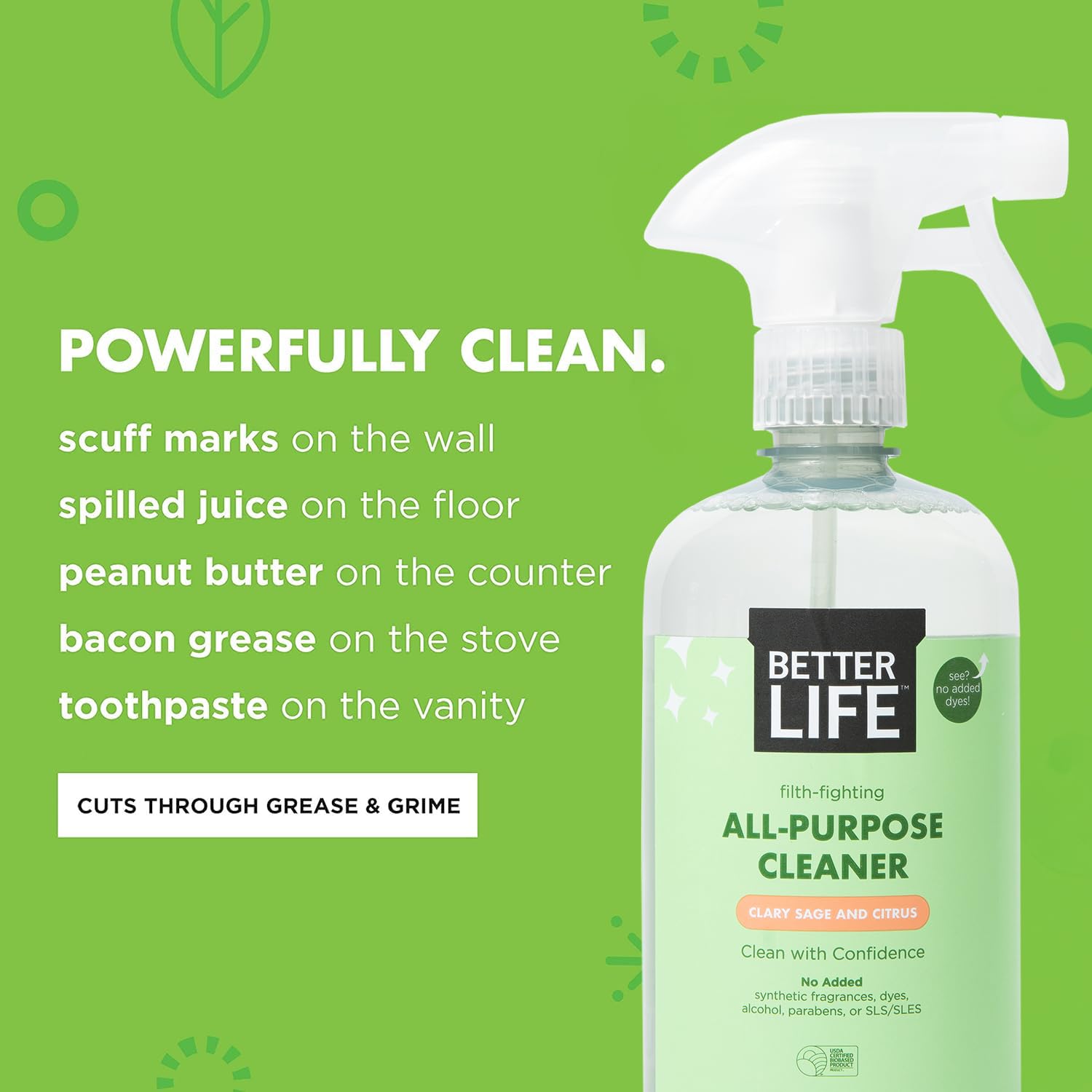 Better Life product label close-up showing plant-forward ingredients and warnings