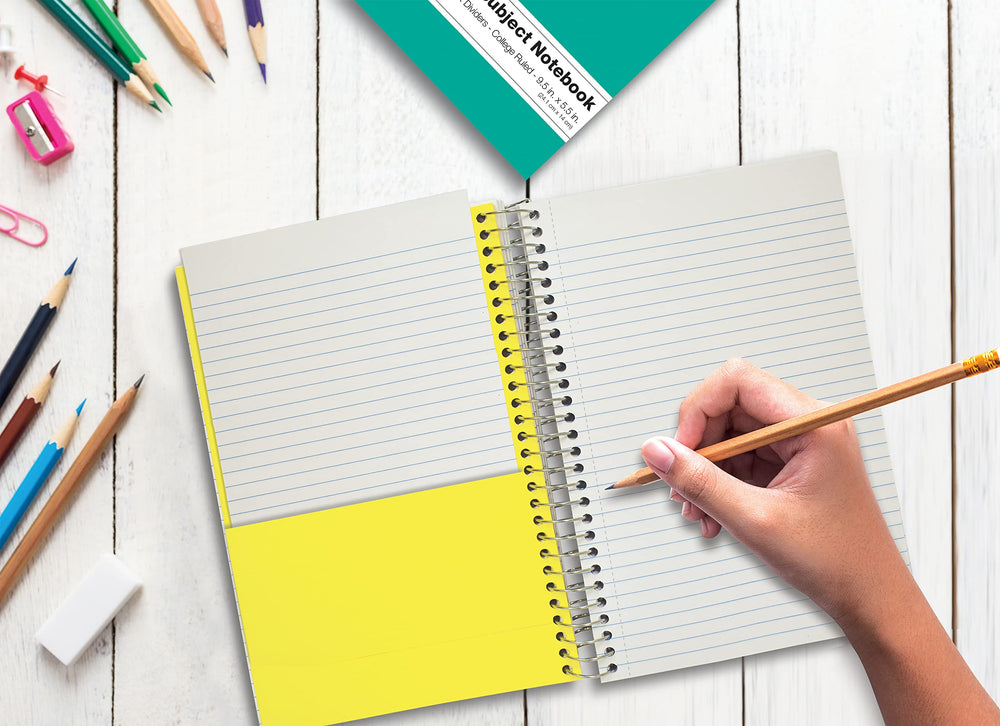 Better Office Products notebook on desk beside pen and laptop for organized note-taking
