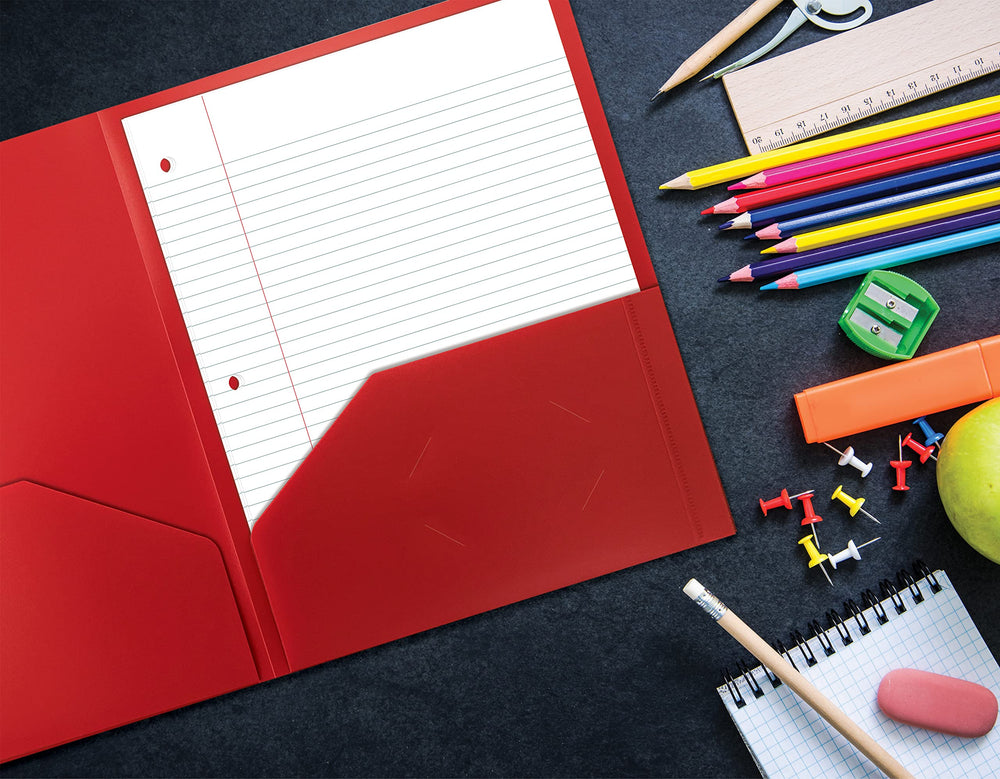 Better Office Products folder on desk in organized workspace showing presentation