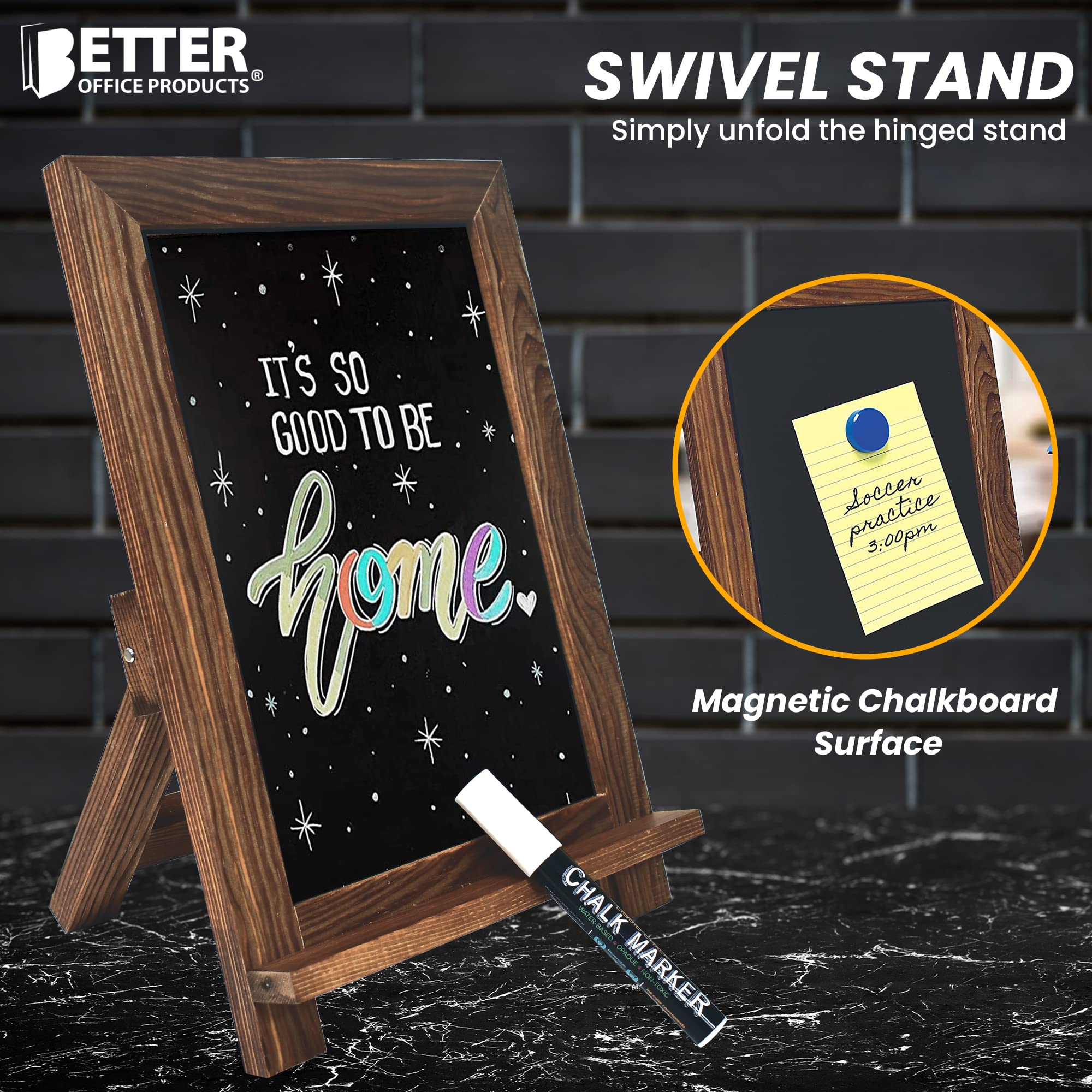 Better Office Products staged on cafe table showing stylish practical signage