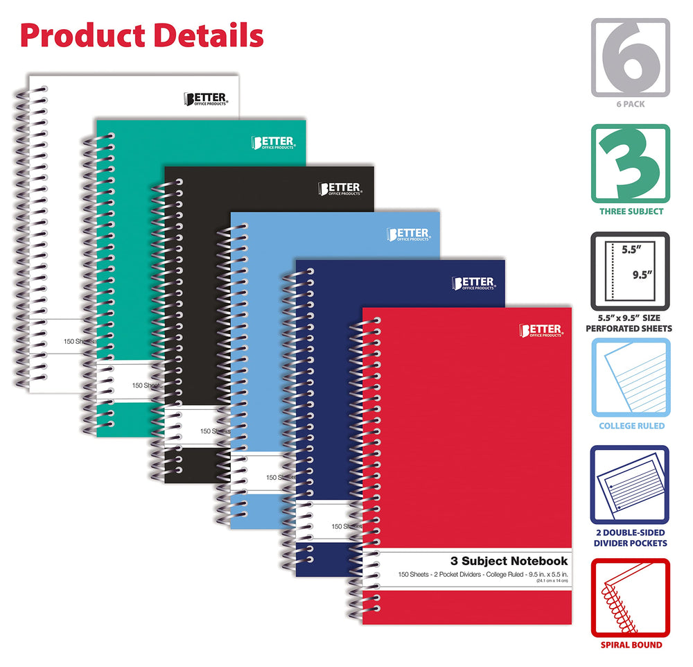 Better Office Products close-up of double-sided pocket divider holding loose papers securely