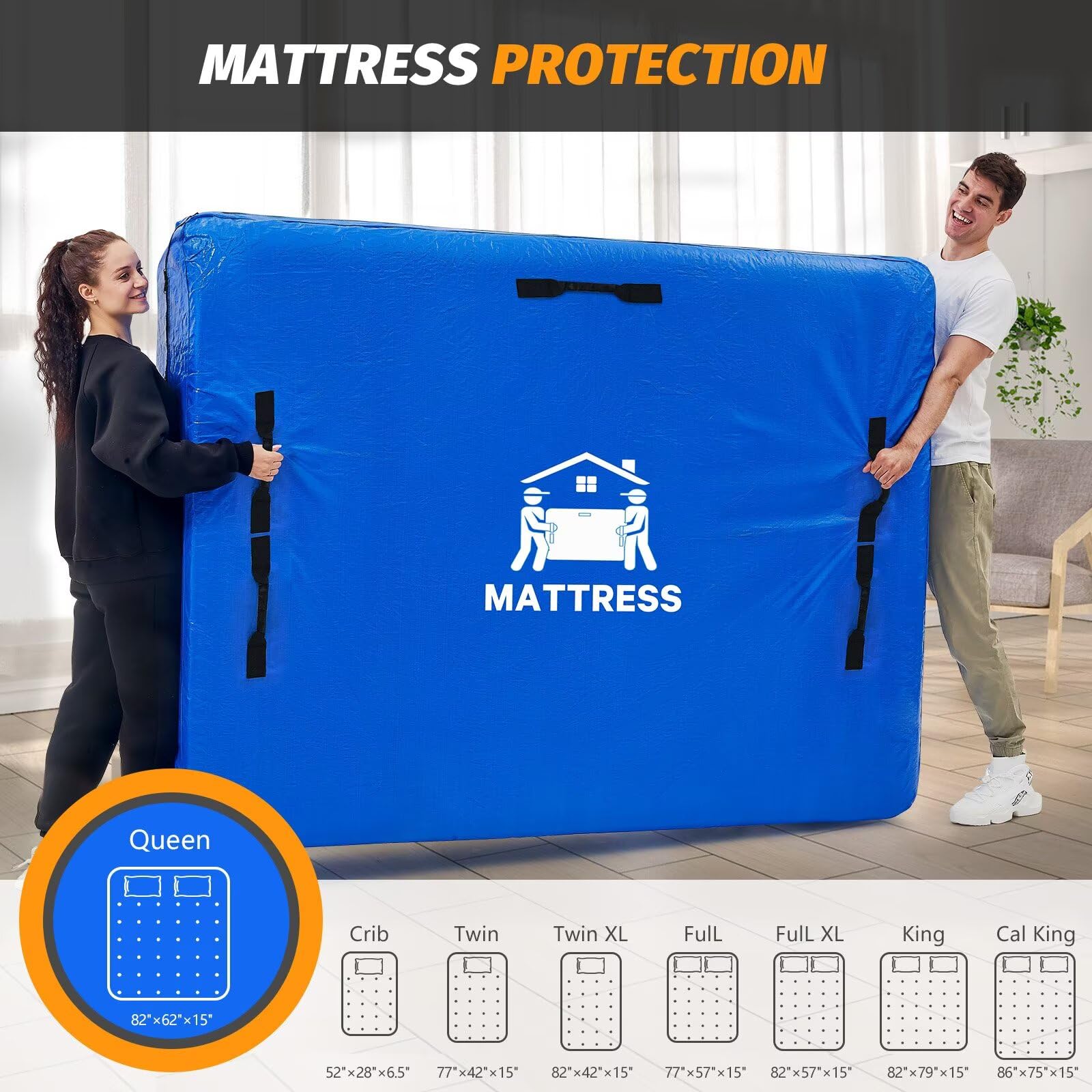BETU packaged mattress bag in storage ready to protect and save space