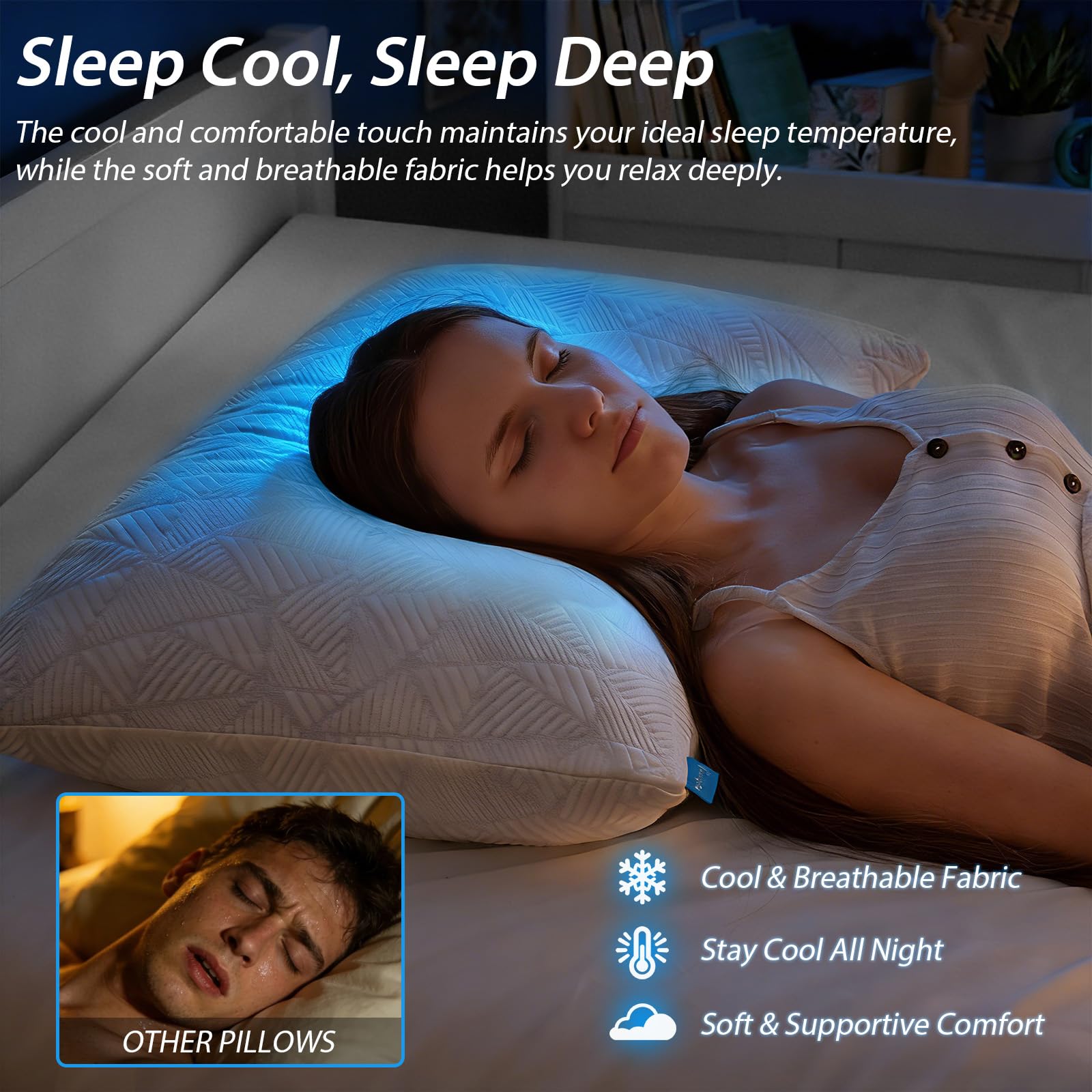BETU soft-touch reverse side demonstrating gentle fabric for stable sleep surface