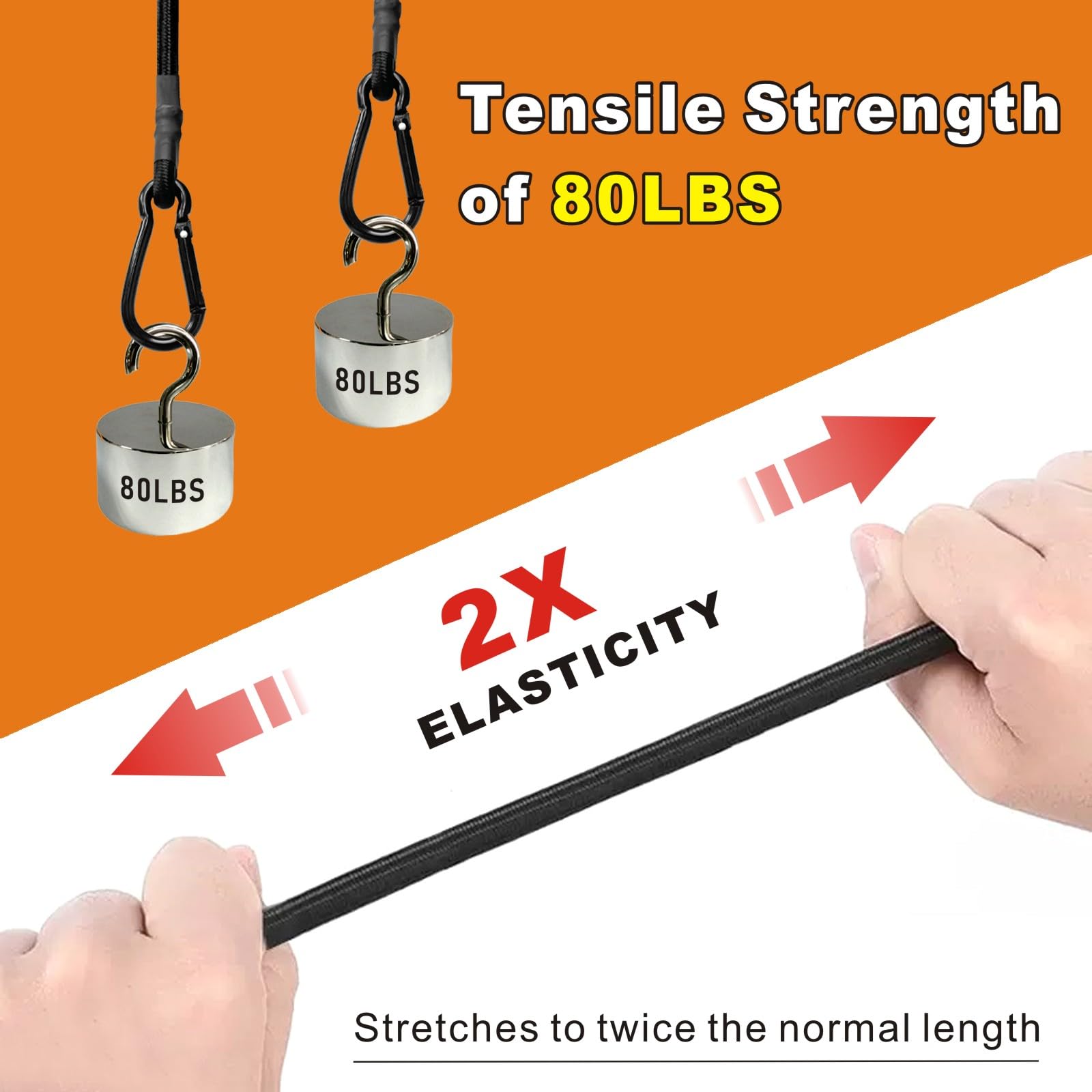 BEXSLE close-up of aluminum carabiner hook highlighting rust resistance and secure latch
