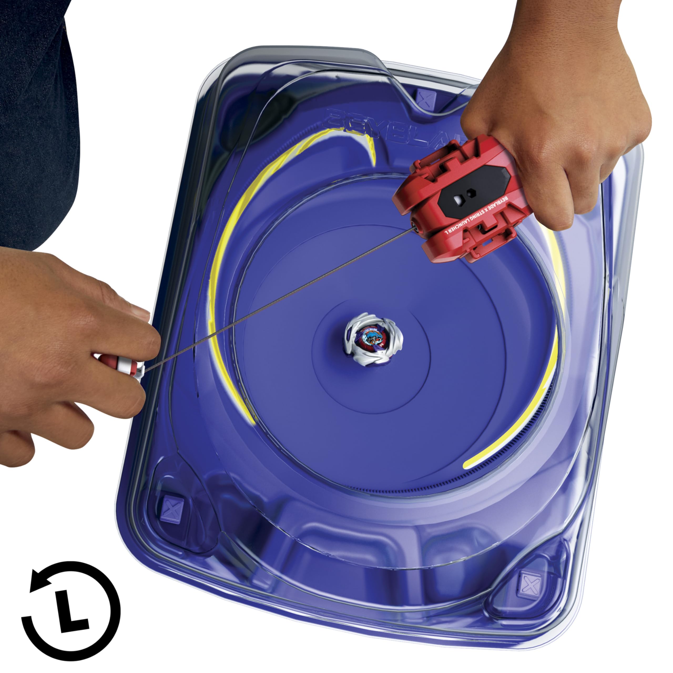 Beyblade assembly demonstration showing quick twist-fit for fast swaps