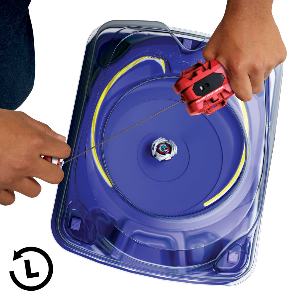 Beyblade assembly demonstration showing quick twist-fit for fast swaps