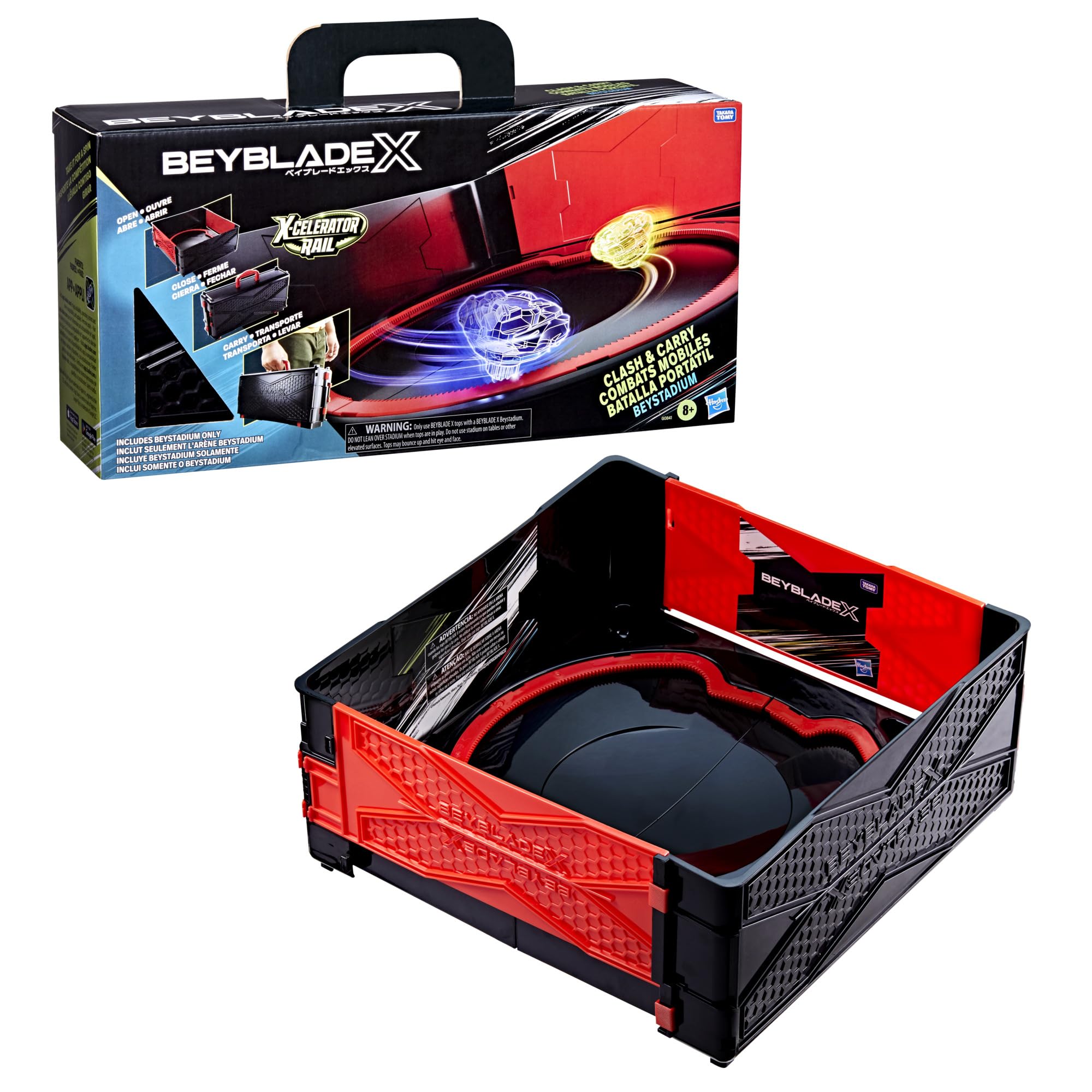 Beyblade branded packaging showing product and benefits