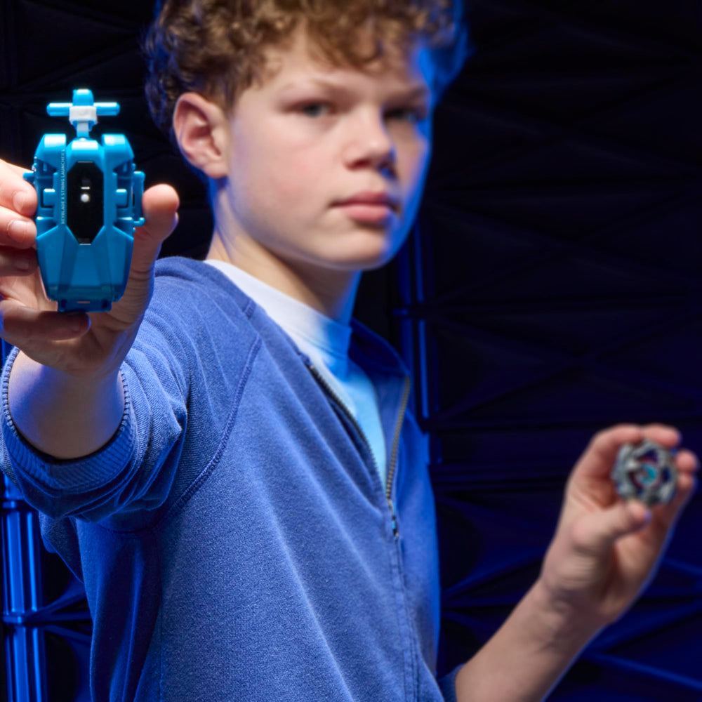 Beyblade Cobalt Dragoon colliding in battle capturing high-impact bursts