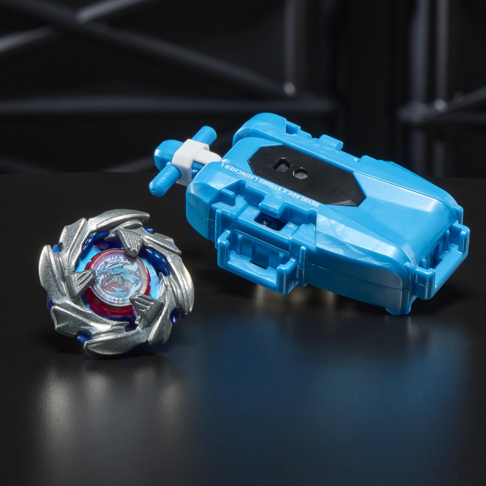 Beyblade Cobalt Dragoon metal bit detail showing die-cast weight advantage