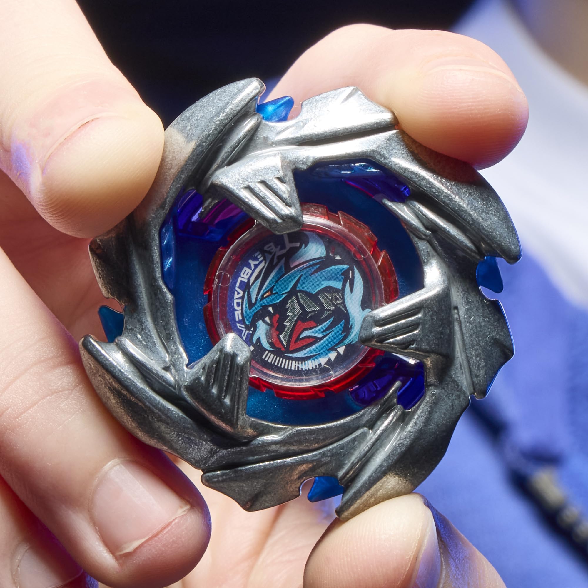Beyblade Cobalt Dragoon string launcher front view for consistent left-spin launches