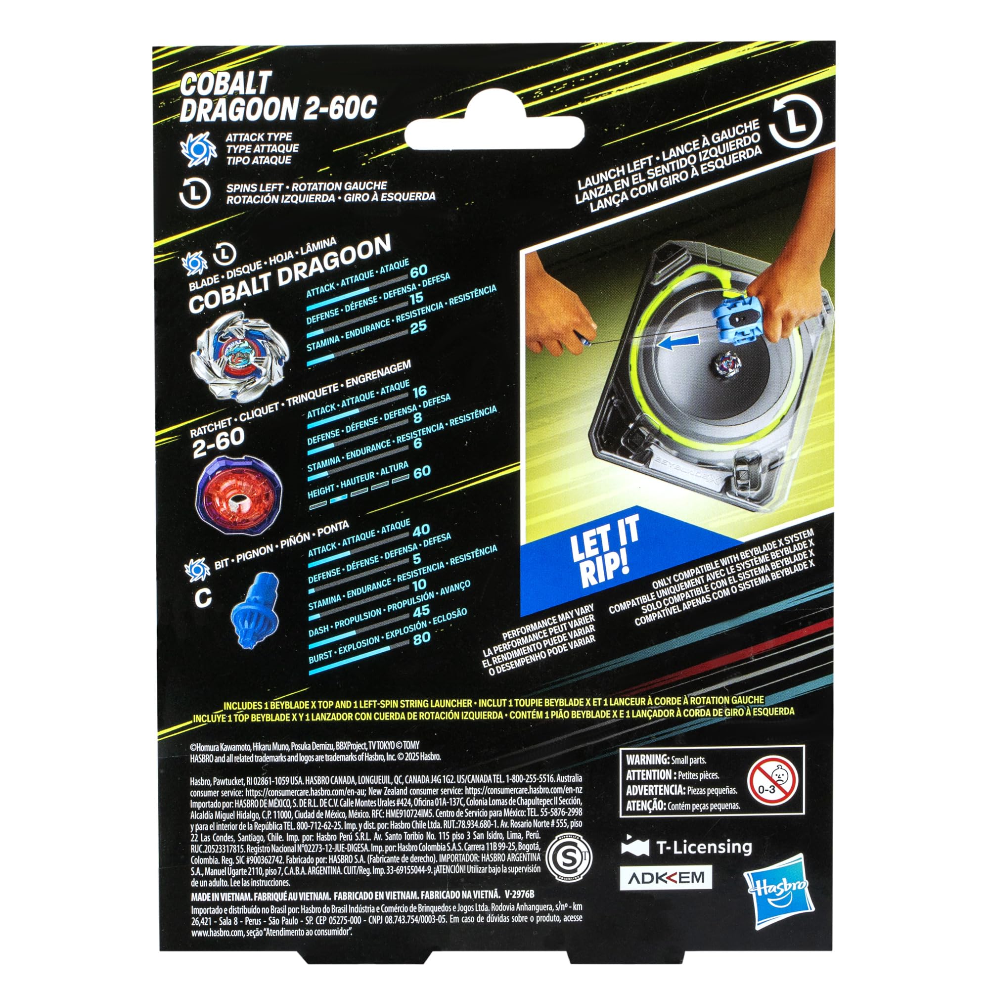 Beyblade Cobalt Dragoon blade close-up highlighting attack edge and precision