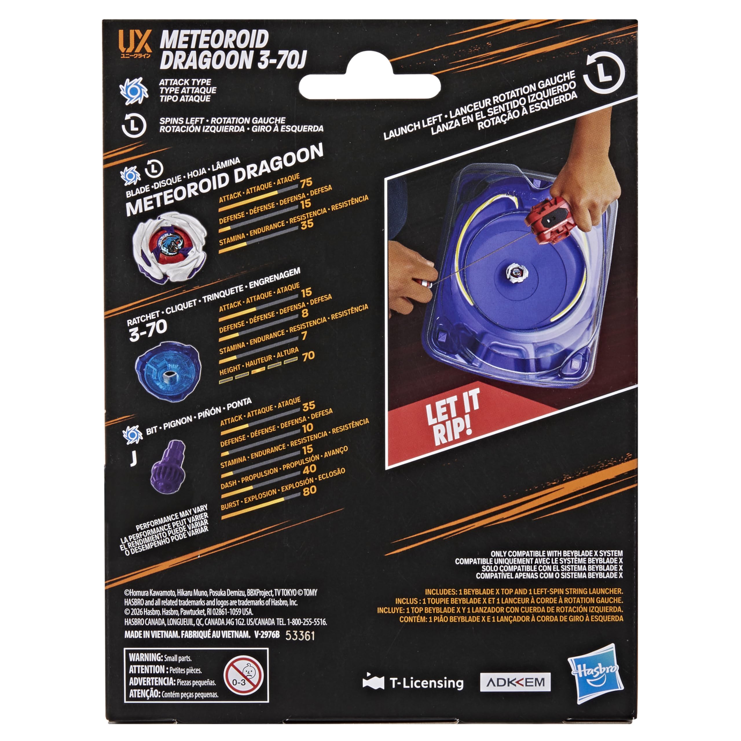 Beyblade Meteoroid Dragoon close-up of metal detail emphasizing durability