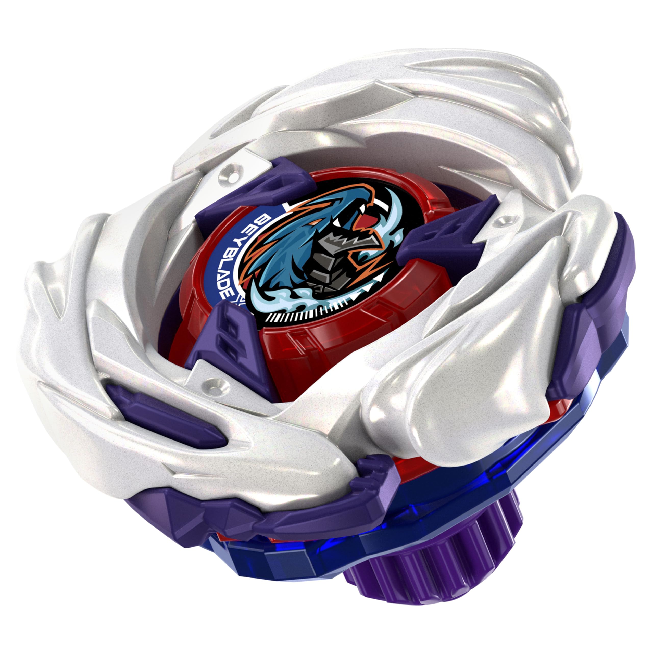 Beyblade top being launched from string launcher showing dynamic action