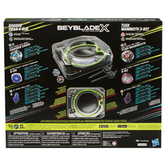 Beyblade X dagger dran closeup showing die-cast blade and aggressive contact advantage