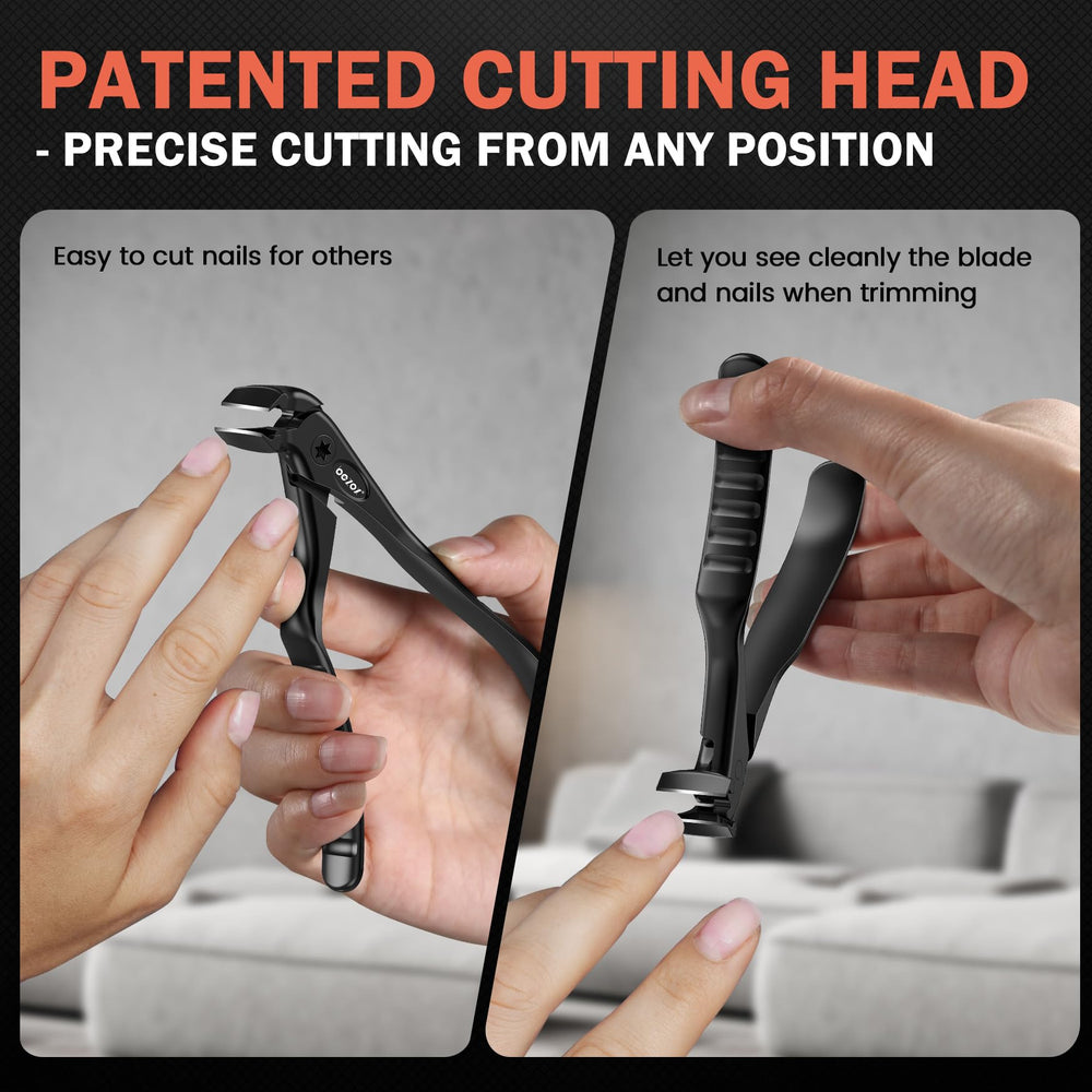 BEZOX trimming a thick toenail to show efficient cutting performance