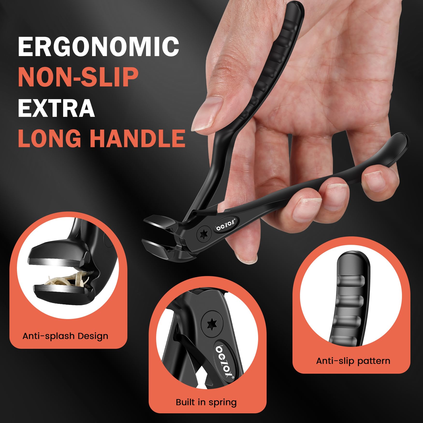 BEZOX jaw opening next to ruler showing 15mm capacity for thick nails