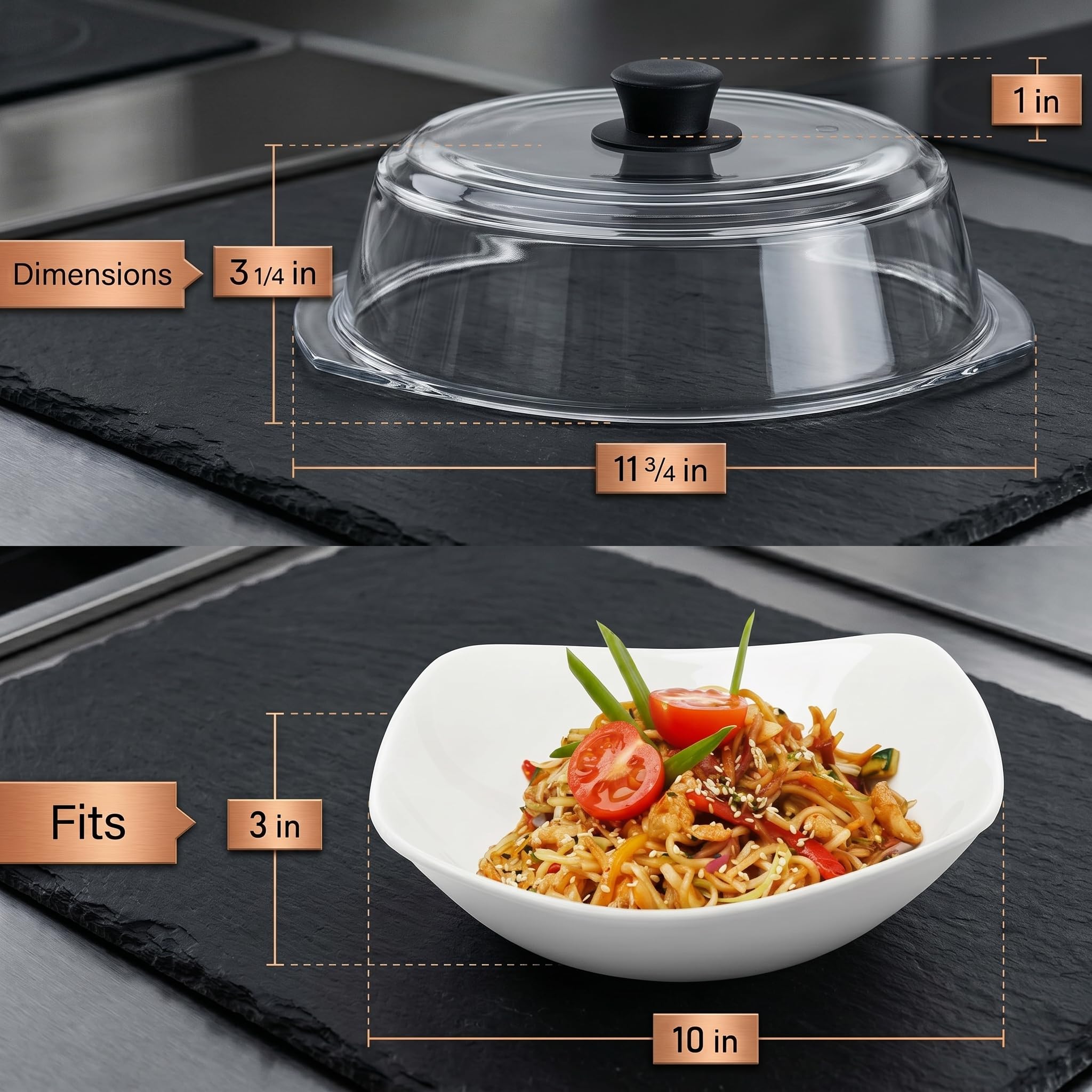 Bezrat microwave interior with cover in use showing mess-free reheating benefit