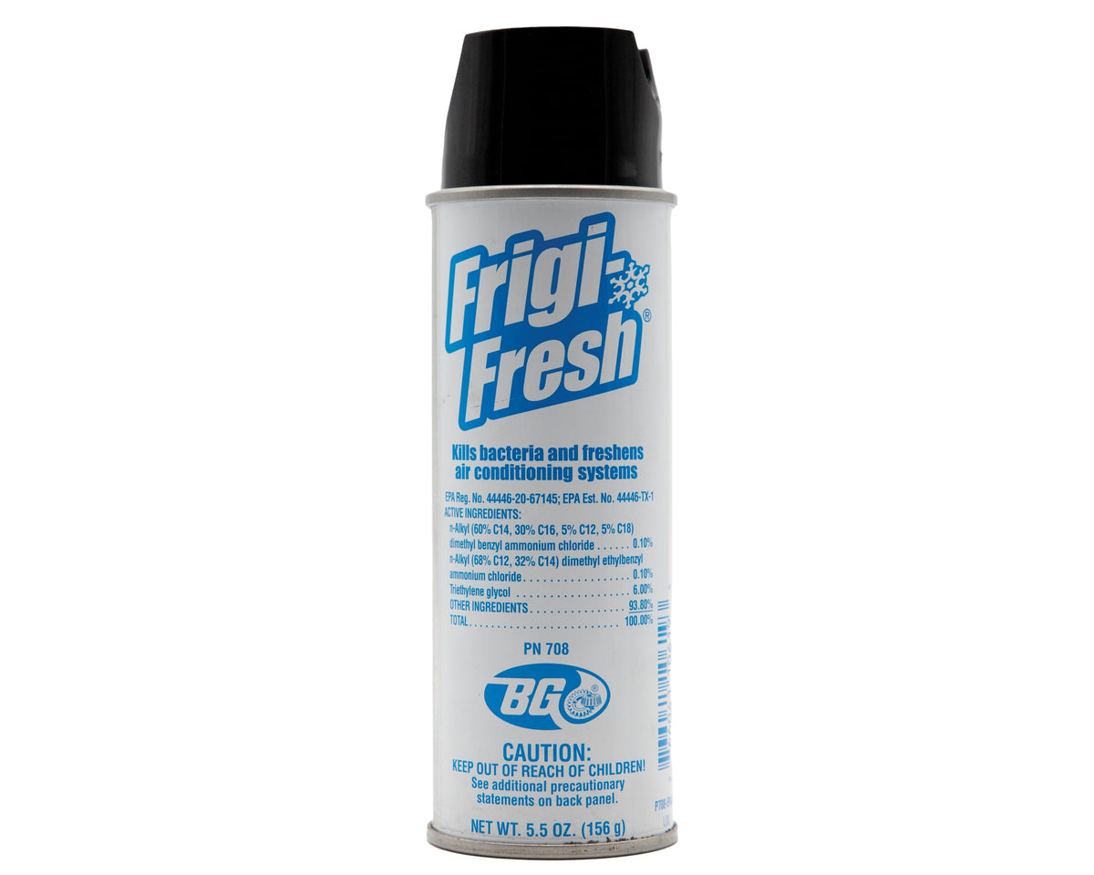 BG Frigi-Fresh front can showing label and 5.5 oz size, fresh-smelling cabin benefit