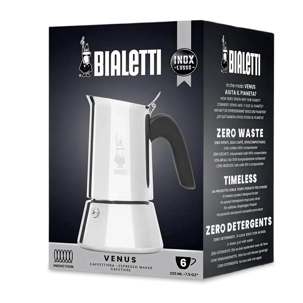 Bialetti Venus close-up of safety valve highlighting secure pressure release for safer brewing