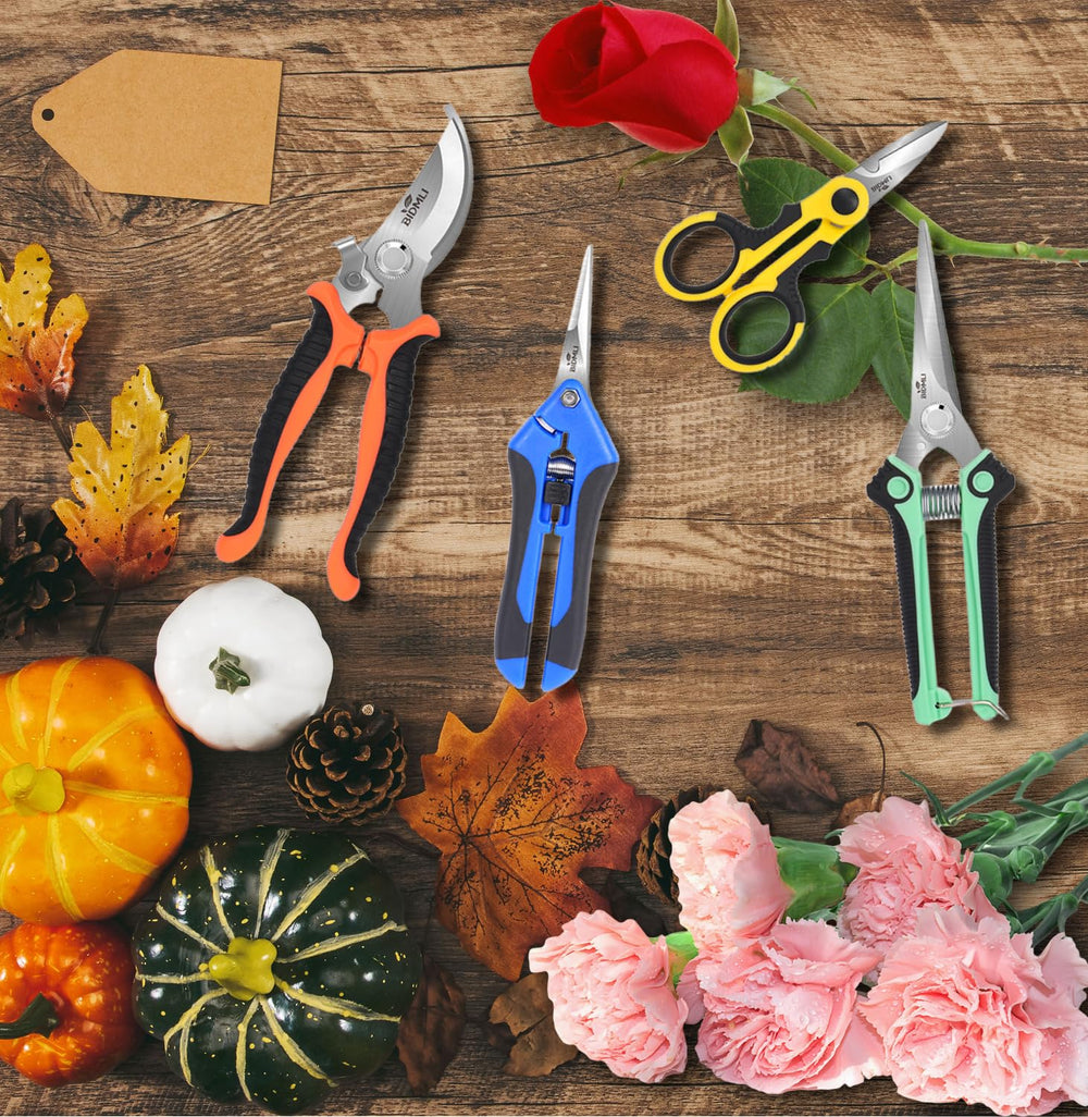 BIDMLI shears held next to a hand showing scale for comfortable size fit