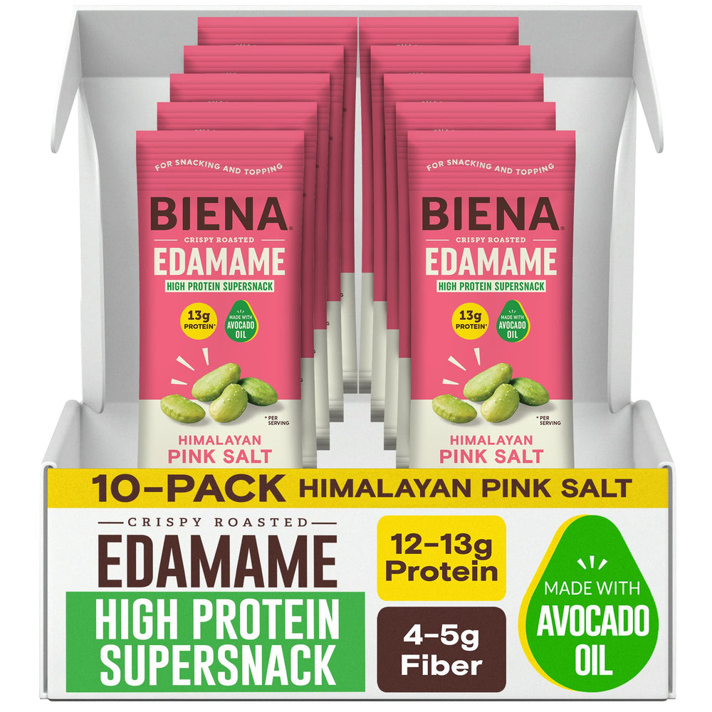 BIENA front packaging showing 10-pack and Himalayan pink salt benefit