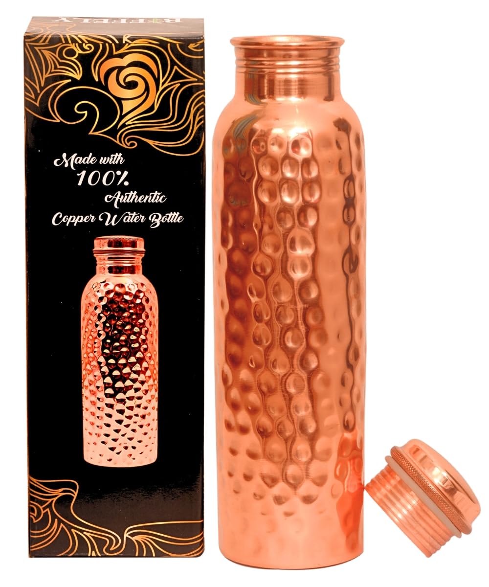 BIFFELY front view showing sleek seamless copper bottle and durable design benefit