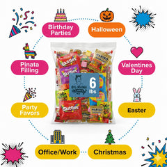 Big Mama Candy individually wrapped candies spread out demonstrating hygienic easy distribution