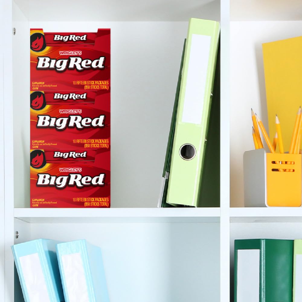 BIG RED gum placed on desk in everyday setting showing convenience and ready-to-share benefit